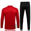 Manchester United Champions League Trainings Sweatshirt Pak Quarter-zip 2022-23 Rood Wit - Kids